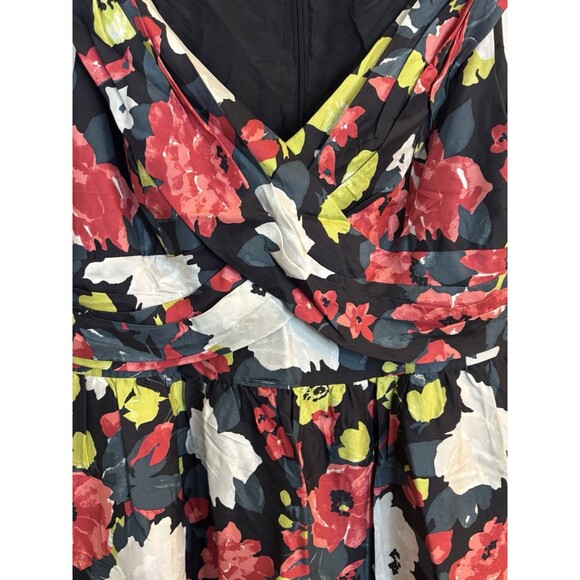 LAFAYETTE 148 Blamu 100% Silk Floral Crisscross A-Line Dress 14 Formal Party - Picture 5 of 13